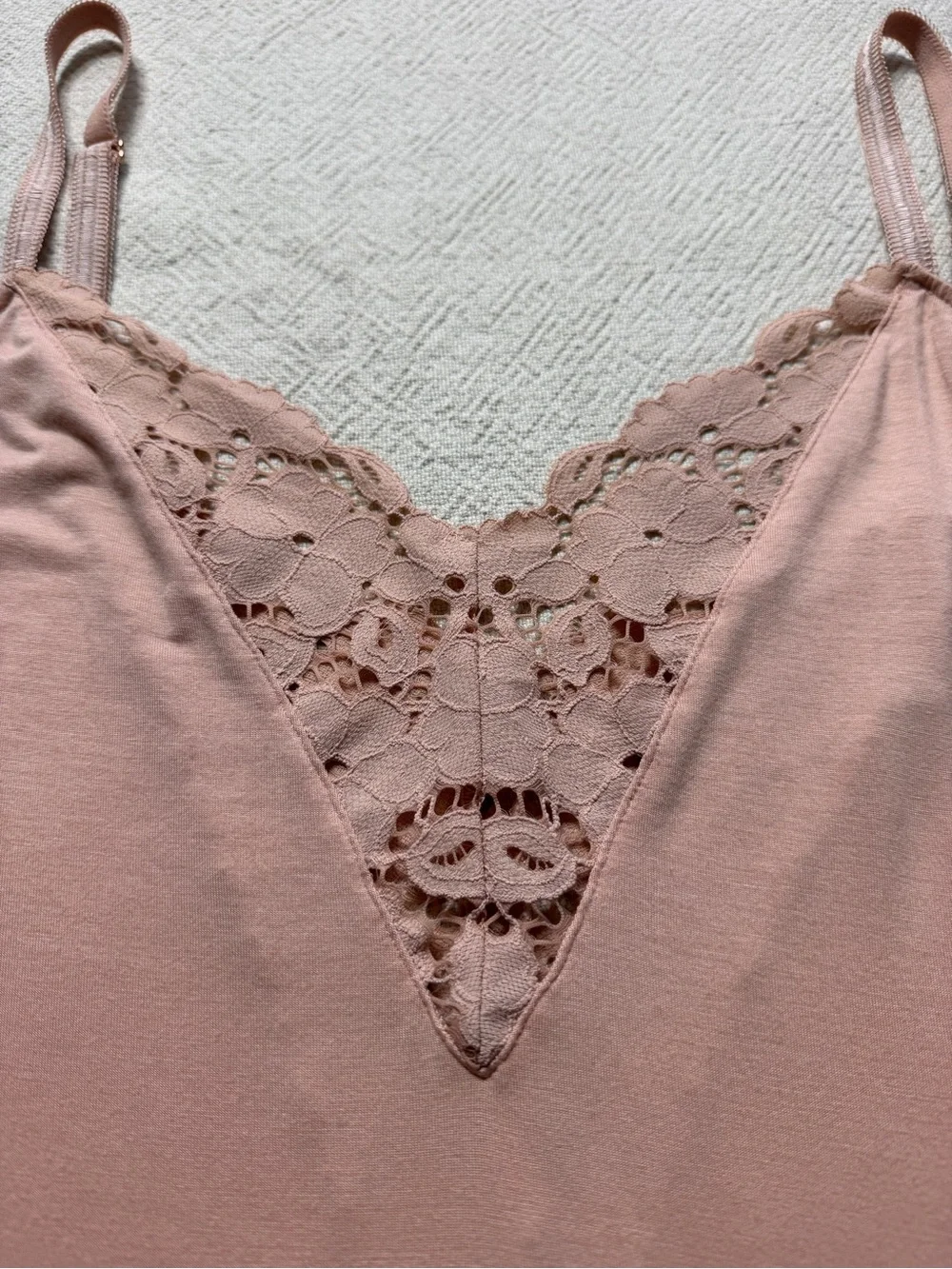 Eberjey Anthropologie Naya Peach Blush Richelieu Lace Trim Slip Dress M Nightie
